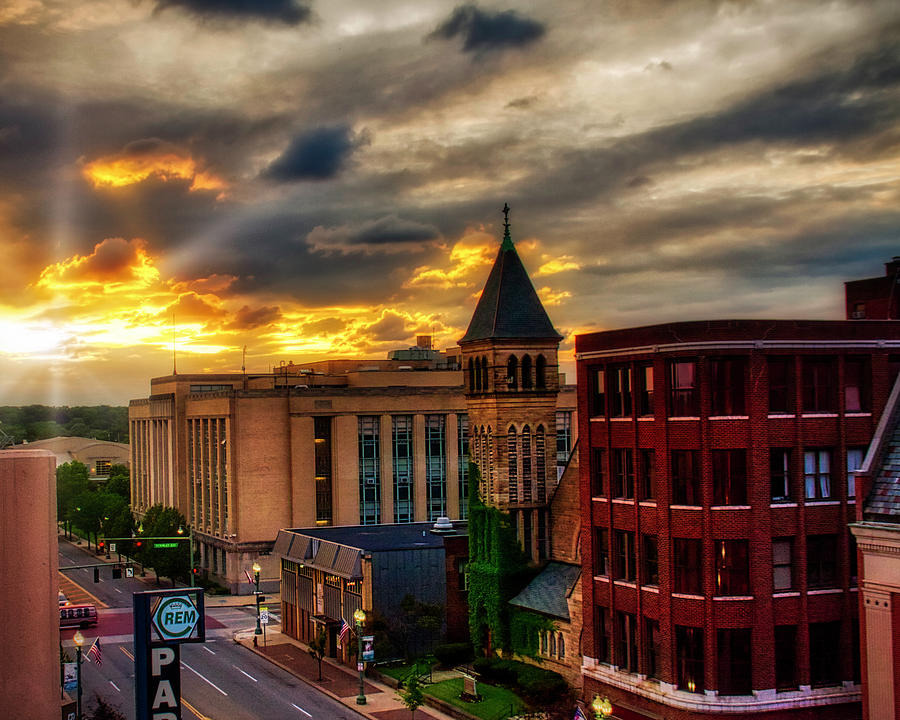 Sunset in Downtown Canton Photograph by David Martin - Fine Art America