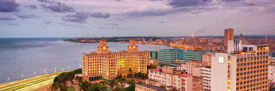 Sunset in Havana with an aerial view of the city skyline Photograph by ...