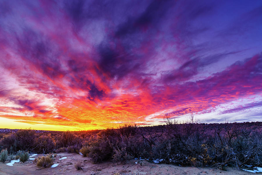 Sunset in high desert Photograph by Alexey Stiop