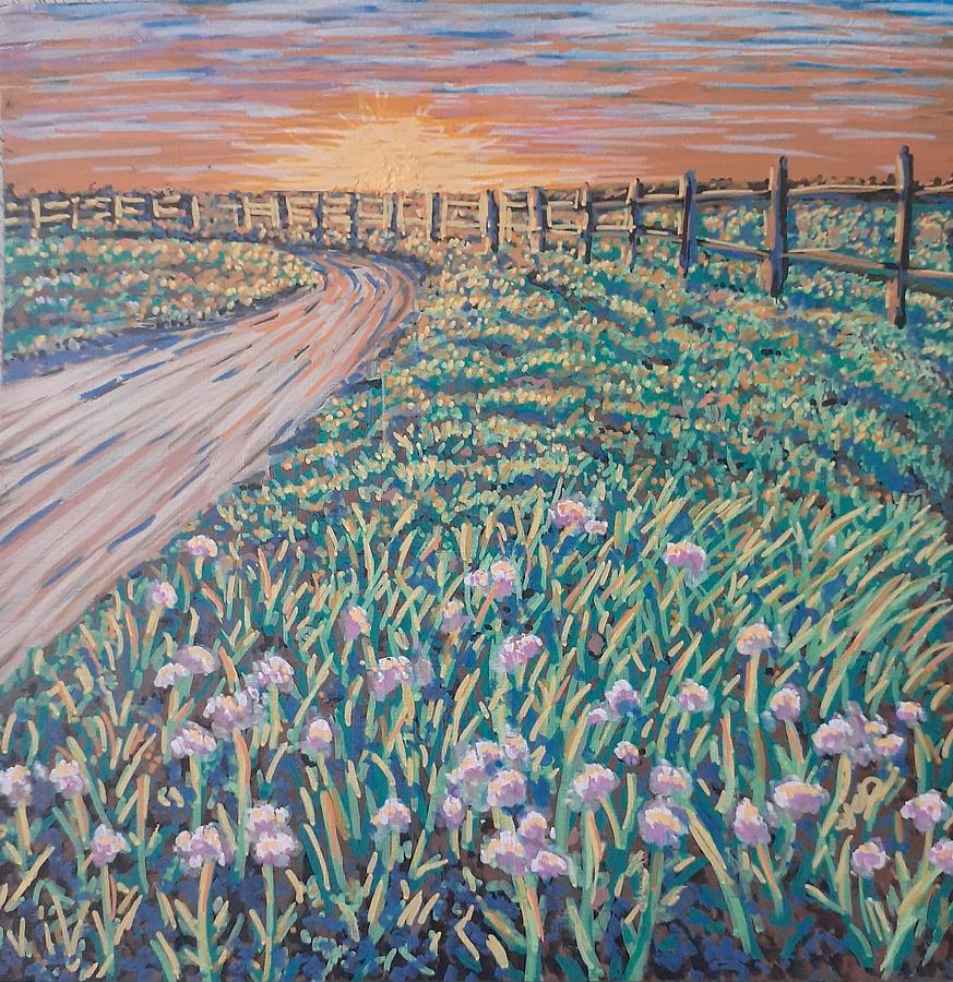 Flower Painting - Sunset in Kansas by Amanda Donner