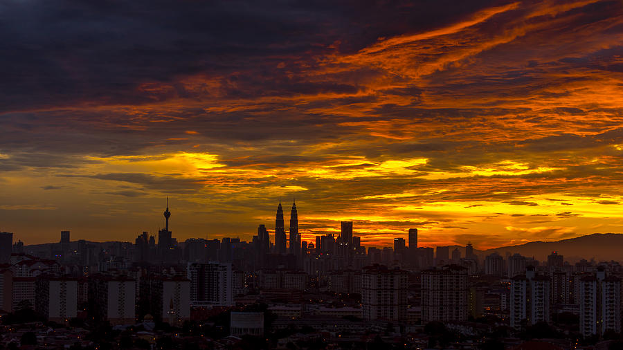 Sunset in Kuala Lumpur Photograph by Shaifulzamri .com