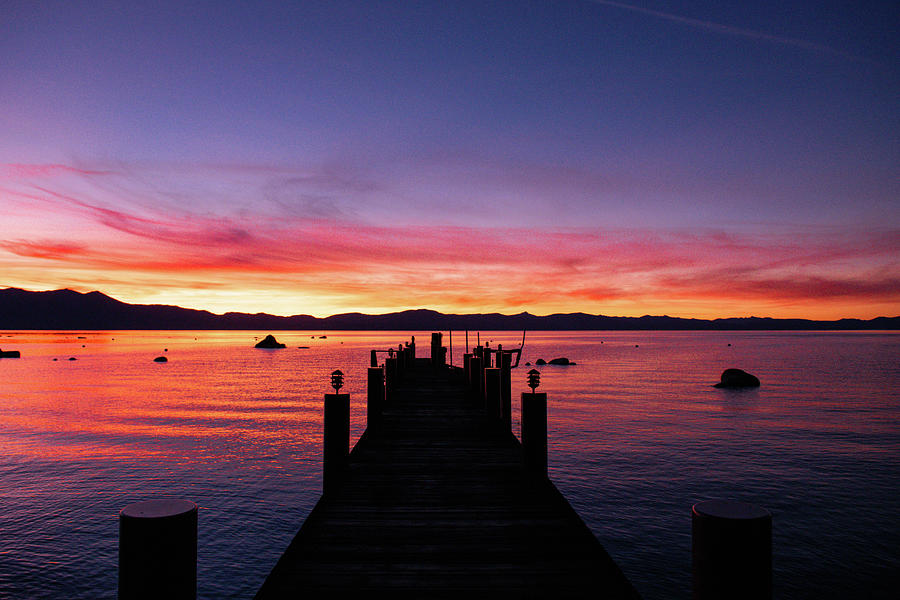 Sunset in Lake Tahoe Photograph by Aileen Savage
