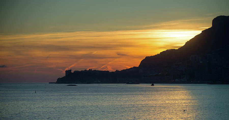 Sunset in Monaco from Cap Martin. Photograph by Jean-Luc Farges