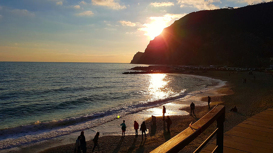 Sunset in Monterosso Photograph by Valentino Visentini