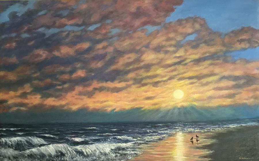 Sunset in Myrtle Beach Painting by Kathleen McDermott