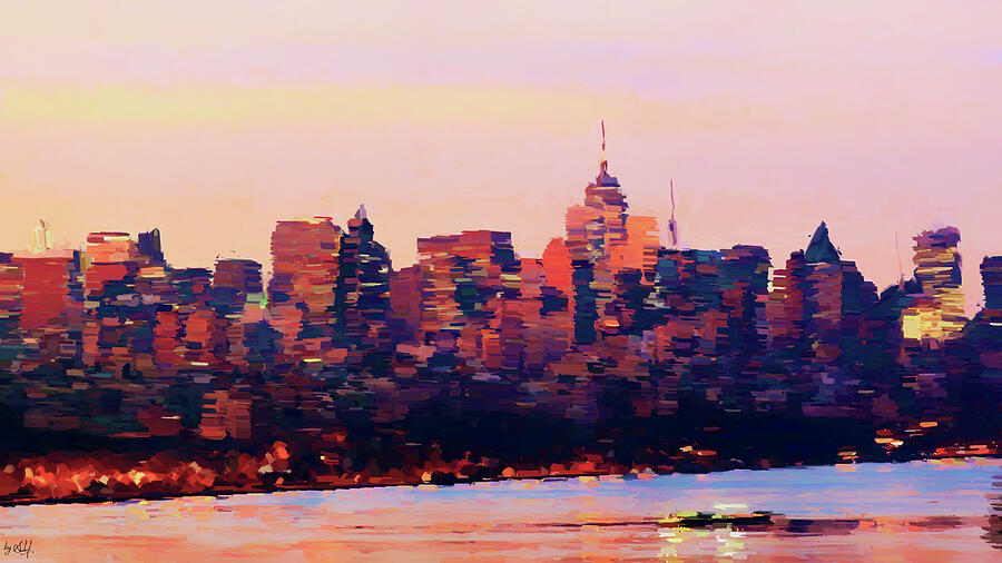 Sunset in New York city Digital Art by Gradify Creations Sunset in New York city Digital Art by Gradify Creations