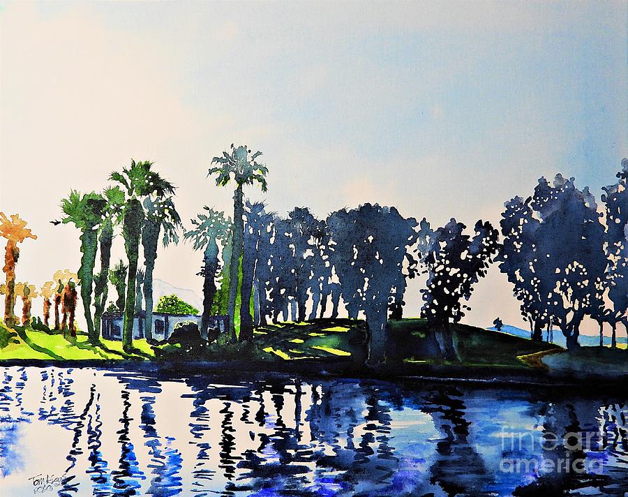 Sunset in Palm Desert Painting by Tom Riggs