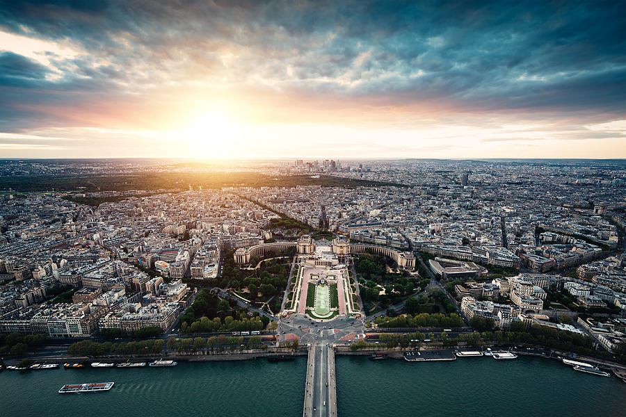 Sunset In Paris Photograph by Borchee