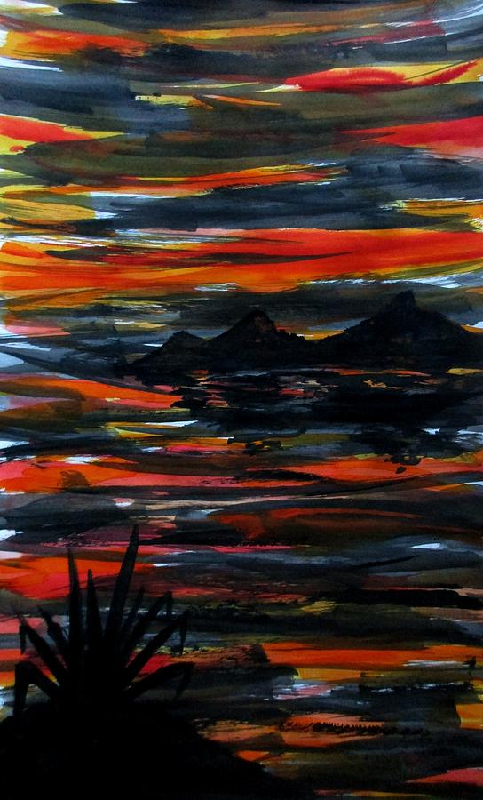 Abstract Painting - Sunset in Puri -2 by Tamal Sen Sharma