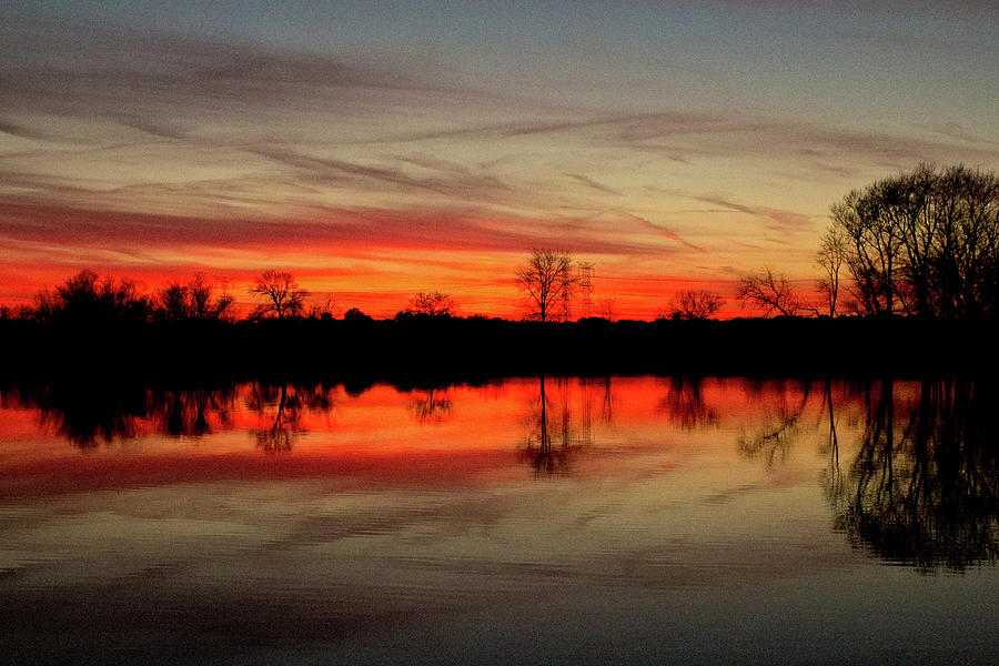 Sunset in Romeoville, Illinois Photograph by David Morehead