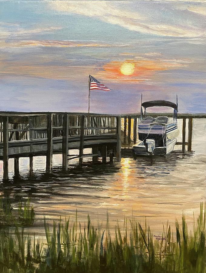 Sunset in Sea Isle Painting by Paula Pagliughi