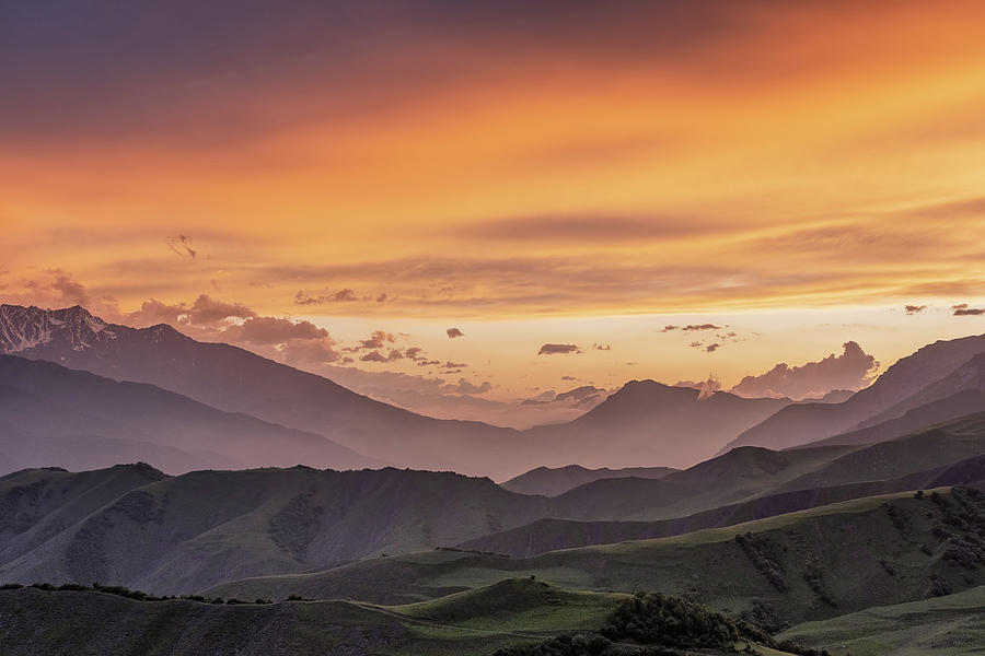 Sunset in smoky mountains, Photograph by Mikhail Kokhanchikov