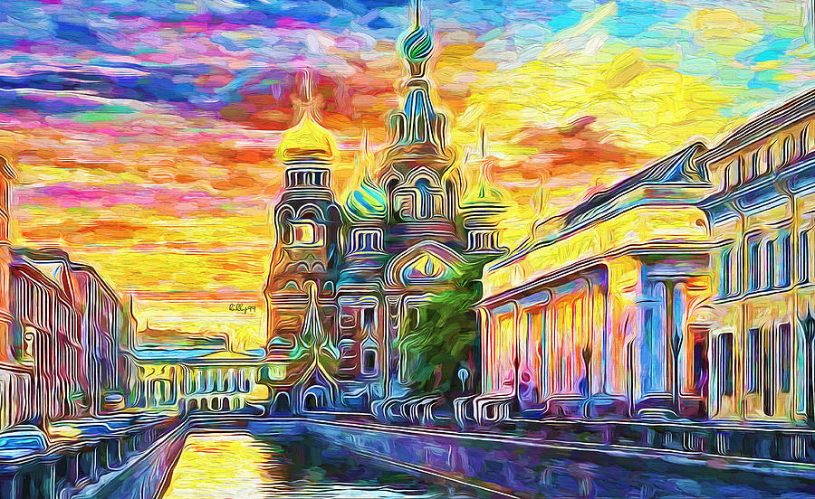Sunset In St Petersburg 3 Painting