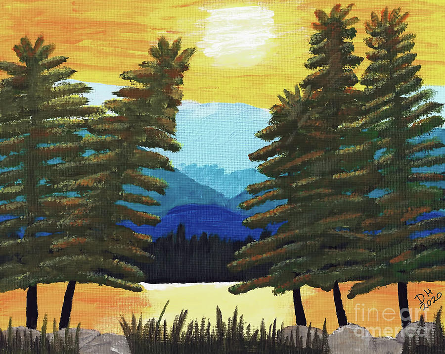 Sunset In The Blue Ridge Mountains Painting by D Hackett