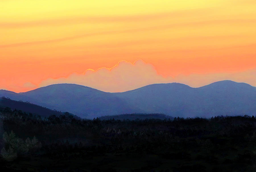 Sunset in the Blue Ridge Mountains Digital Art by Susan Hope Finley
