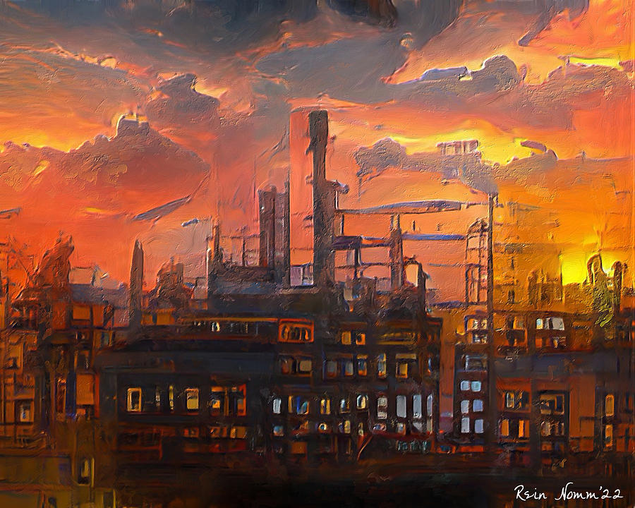 Sunset in the City Digital Art by Rein Nomm