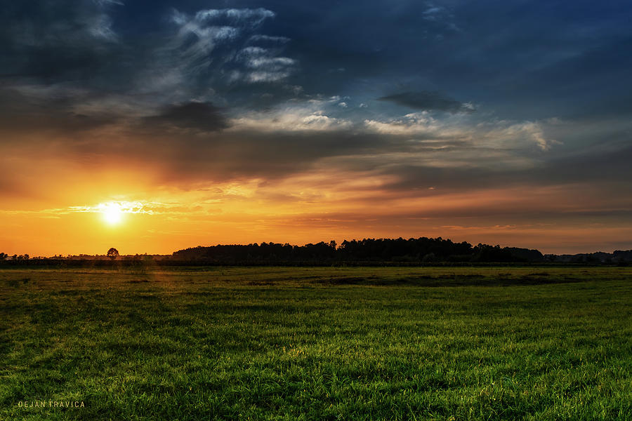 Sunset in the field. Photograph by Dejan Travica