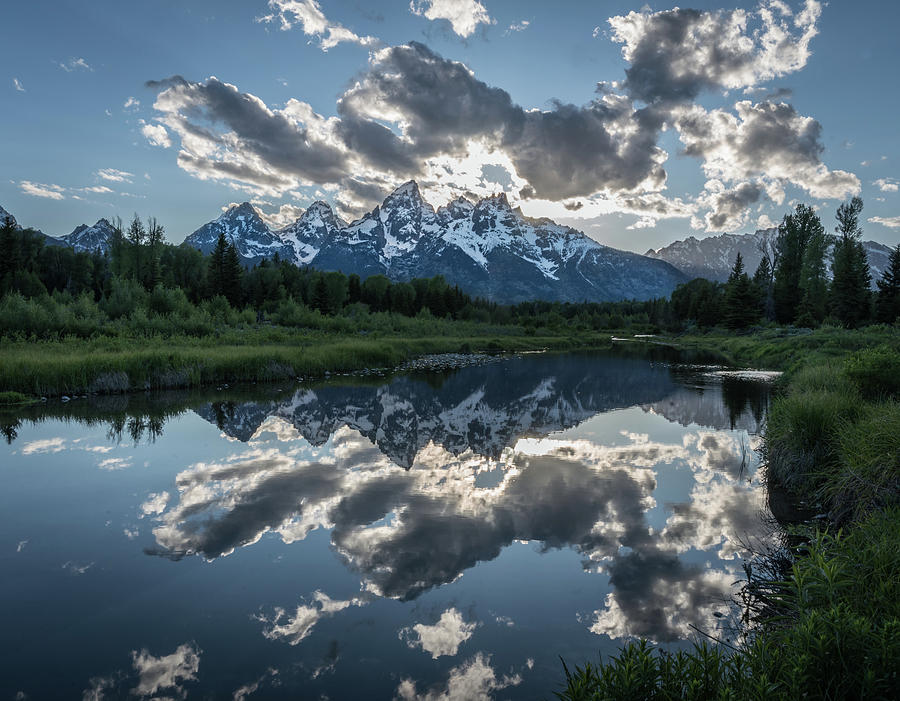 Sunset in the Grand Teton National Park Photograph by Barry Benton