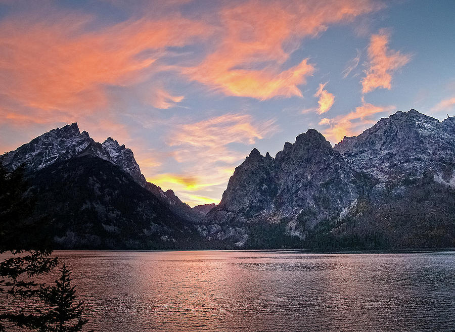 Sunset in the Grand Tetons.... Photograph by David Choate