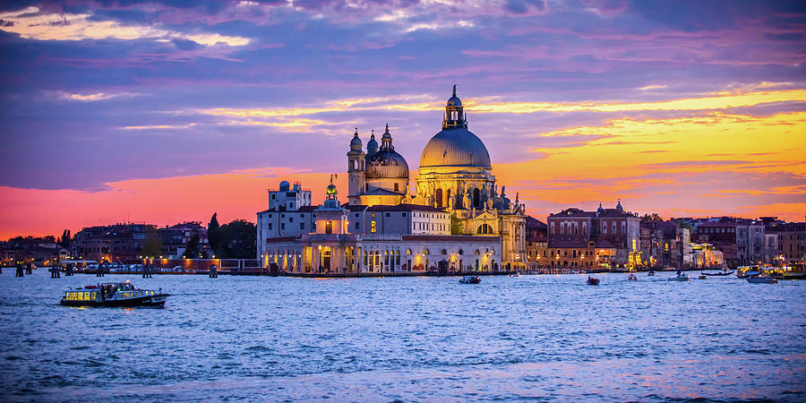 Sunset In Venice - Panoramic Photograph by Marla Brown