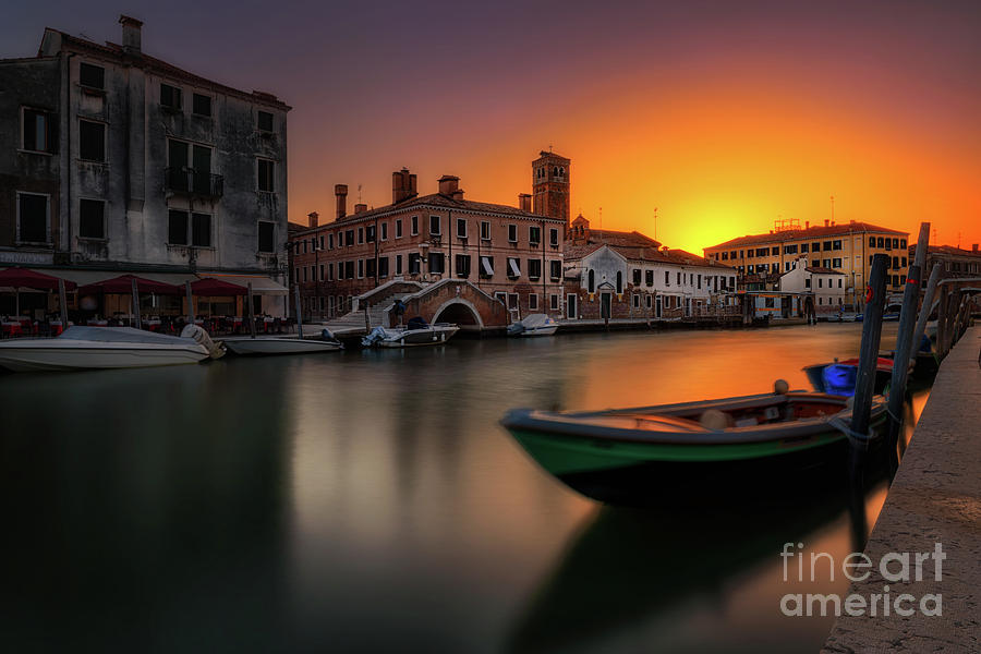 Sunset in Venice  Photograph by The P