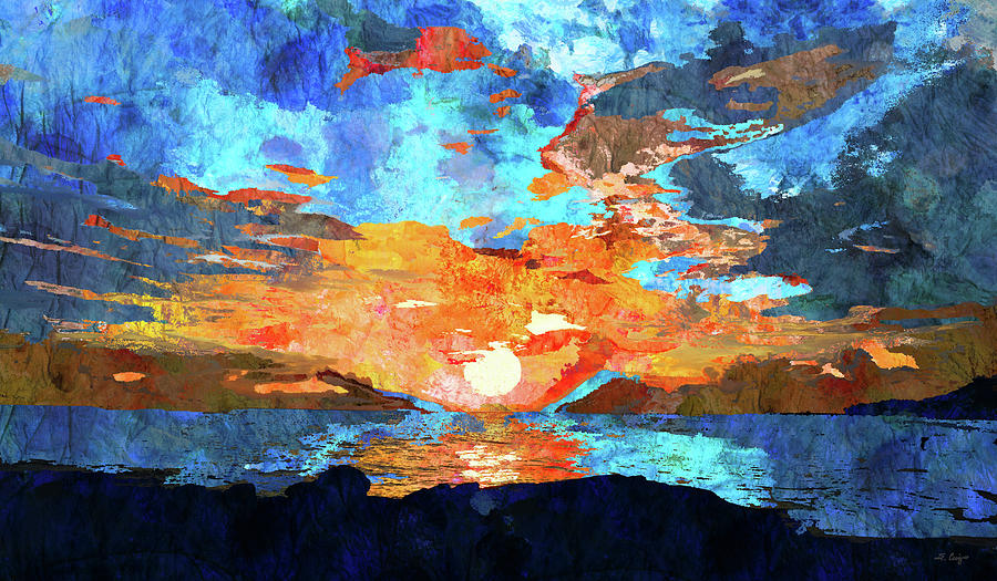 Sunset Painting - Sunset Jetty - Colorful Beach Art by Sharon Cummings