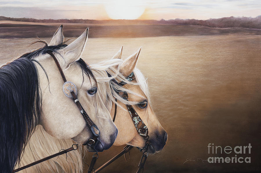 Horse Pastel - Sunset by Joni Beinborn