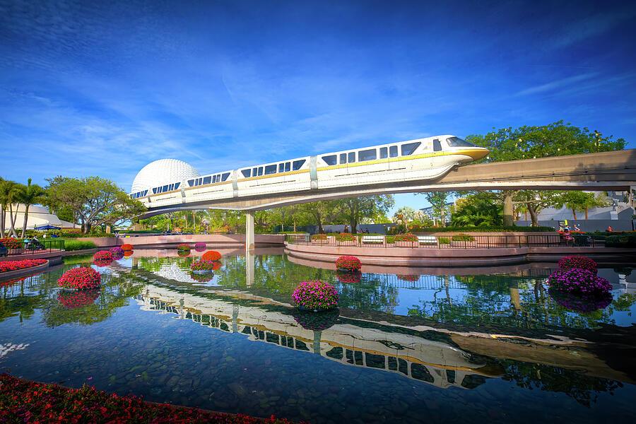 Sunset Journey on the Epcot Monorail Photograph by Mark Andrew Thomas ...