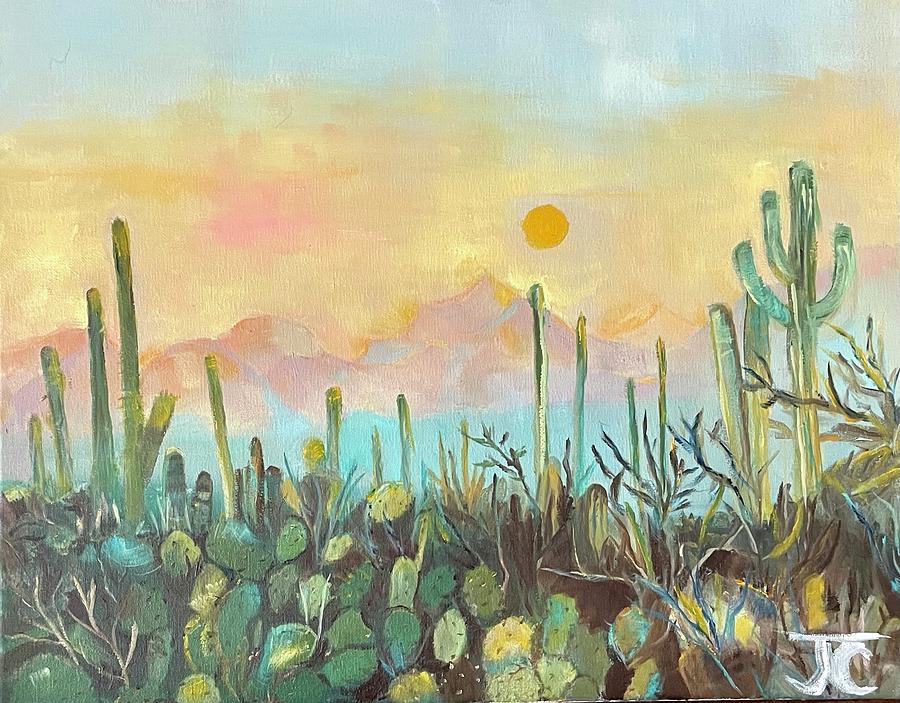 Sunset Painting by Julie Todd-Cundiff