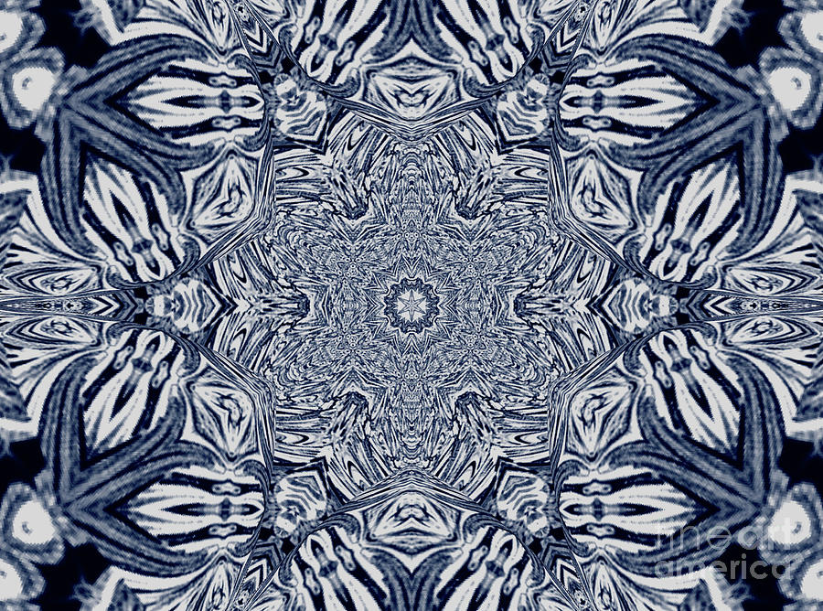 Blue Sunset Kaleidoscope - Equalized Color Digital Art by Charles Robinson