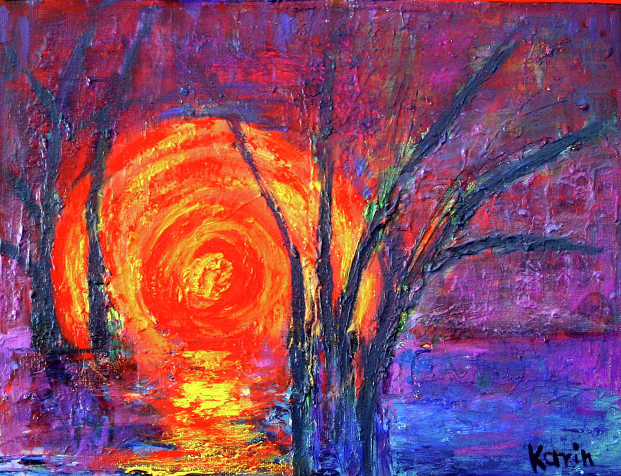 Sunset Painting by Karin Eisermann