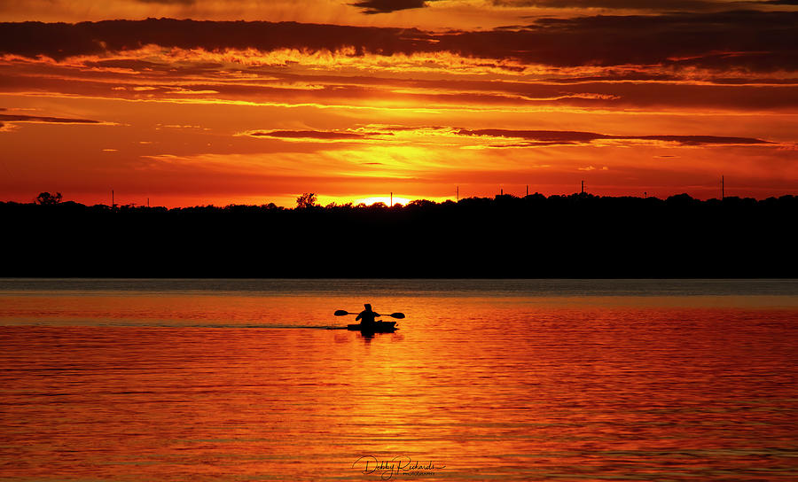 Sunset Kayaking Photograph by Debby Richards