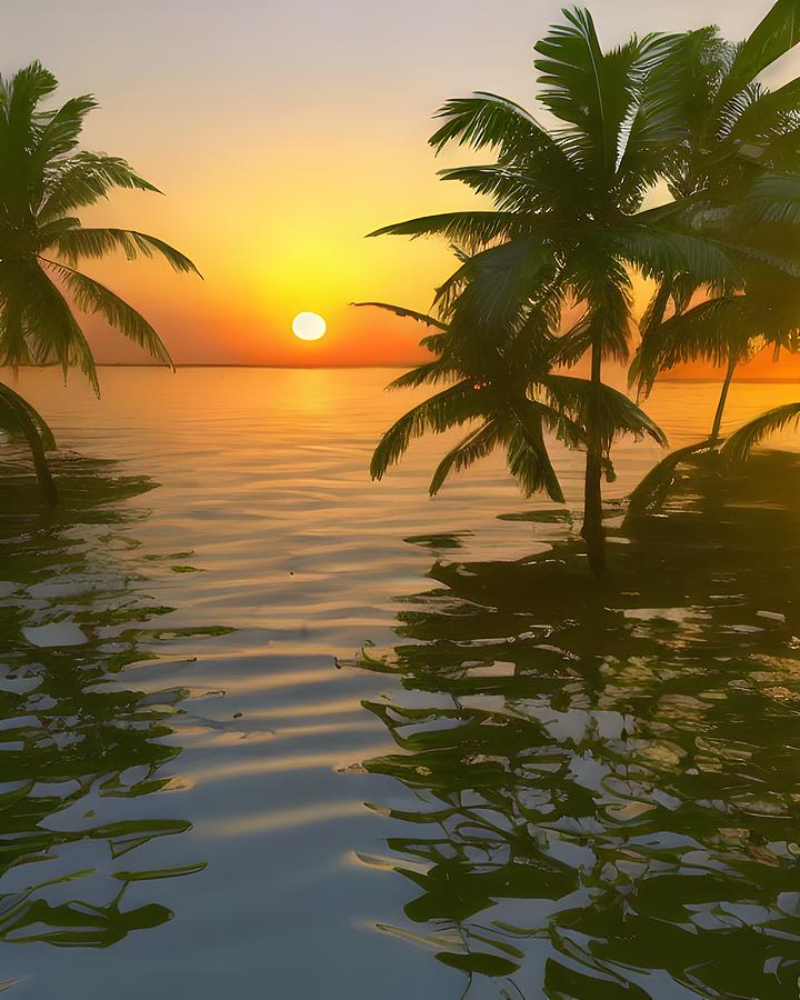 Sunset Kerala Digital Art By Kannan Balakrishnan - Fine Art America