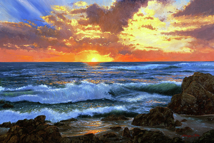 Sunset La Jolla Painting by Kevin Wendy Schaefer Miles