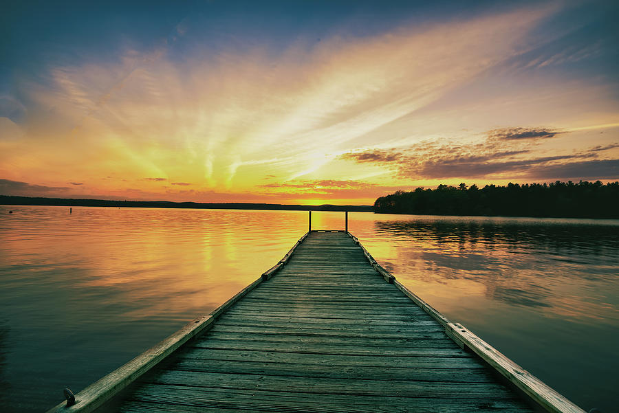 Sunset Lake Auburn Maine Photograph by Bob Orsillo