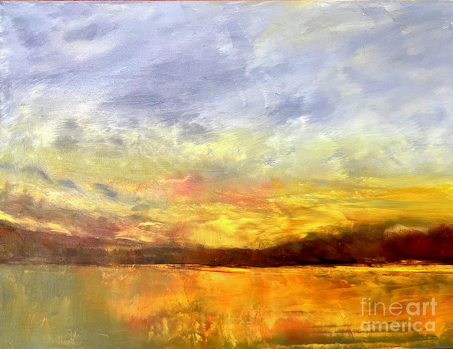 Sunset Lake Painting by Jane Steelman Fine Art America