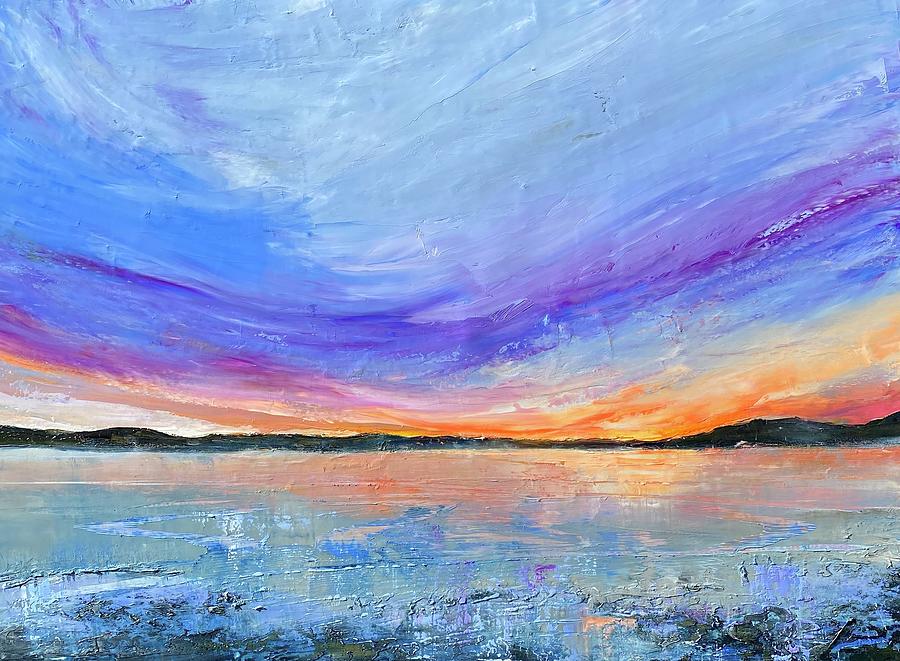 Sunset Landscape Orientation Painting by Julia S Powell - Fine Art America