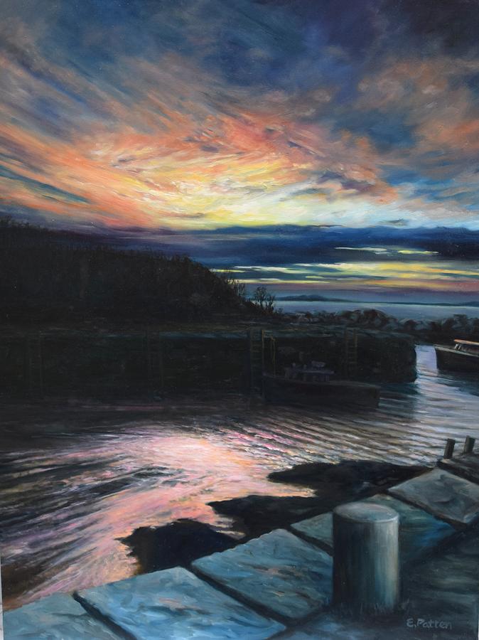 Sunset, Lanes Cove, Gloucester Painting by Eileen Patten Oliver