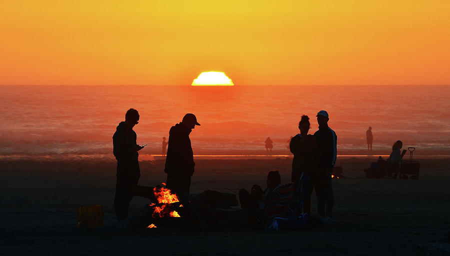 Sunset, Long Beach, Wa Digital Art by Fred Loring Fine Art America