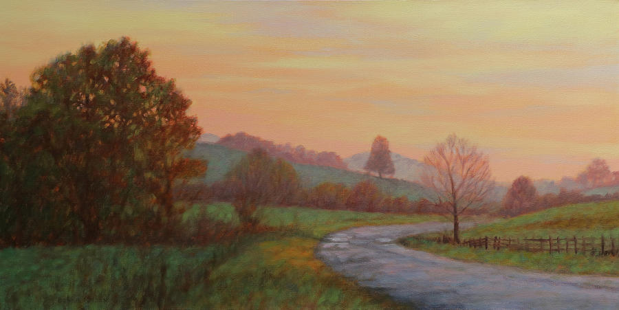 Sunset Meditation- in the Blue Ridge Mountains Painting by Bonnie Mason