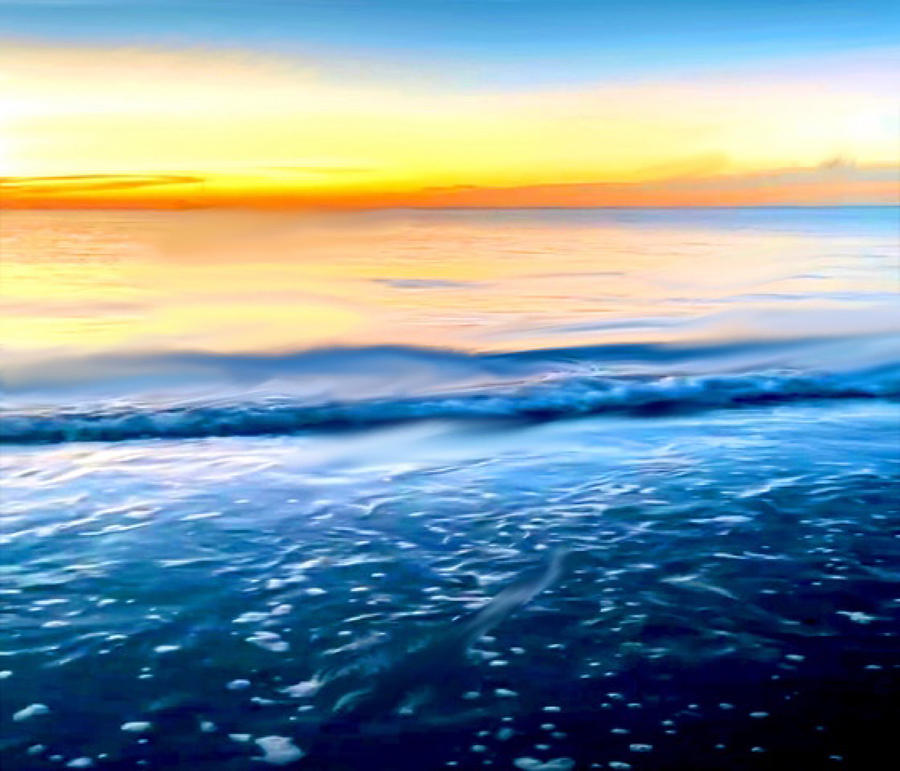 Sunset Meets The Ocean Digital Art by Gayle Price Thomas