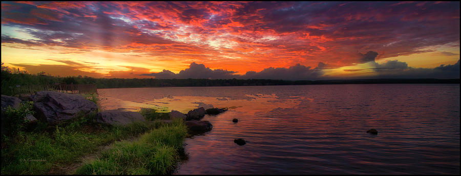 Sunset, Mountain Lake, Pennsylvania Photograph by A Macarthur Gurmankin