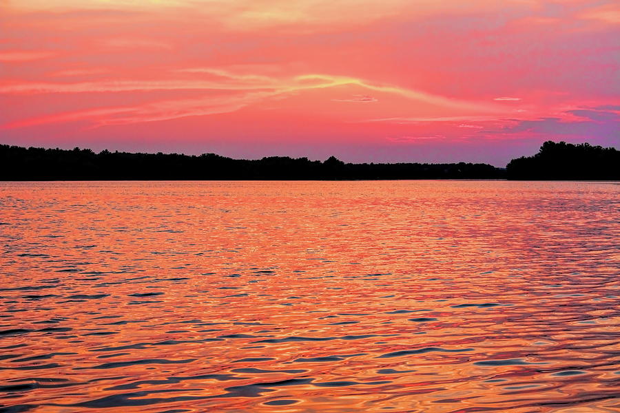 Sunset Mountains Over Lake Wausau Photograph