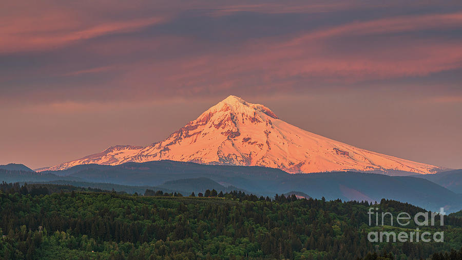 Sunset Mt Hood, Oregon Photograph by Henk Meijer Photography