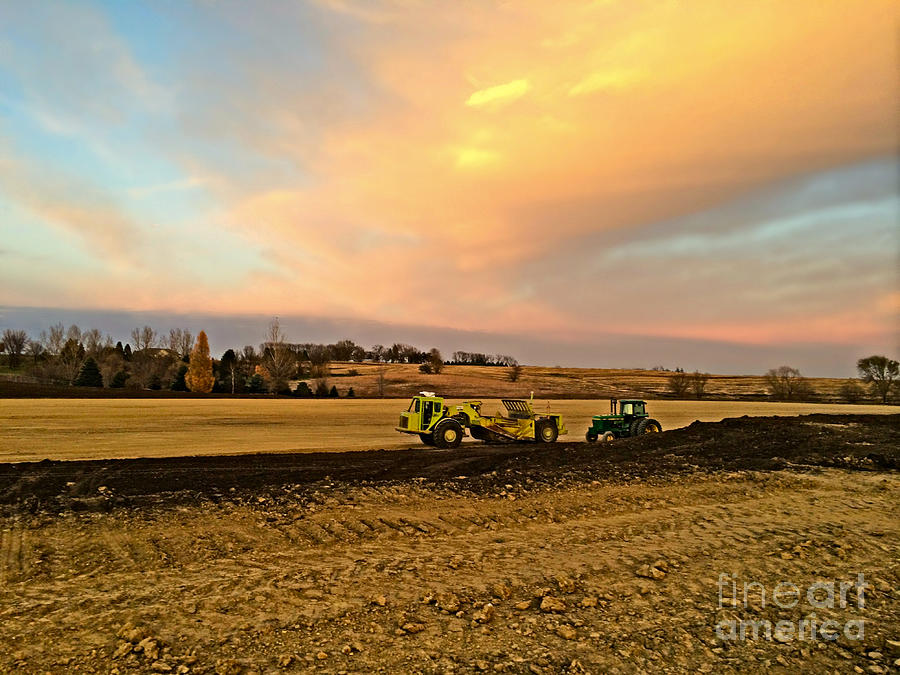 Sunset Near Construction Site Photograph by Kathy M Krause