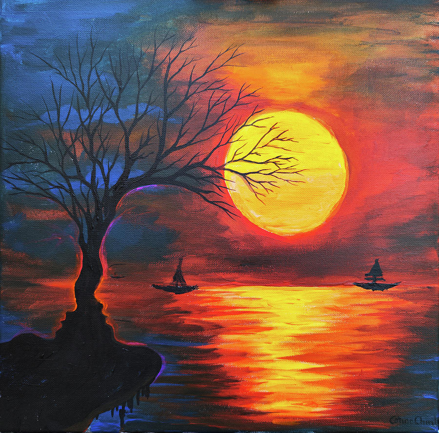 Sunset nostalgia Painting by Chirila Corina - Fine Art America