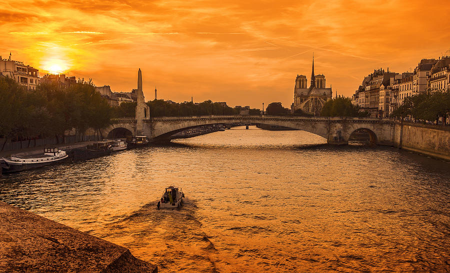 Sunset Notre-Dame de Paris II Photograph by Jean Surprenant