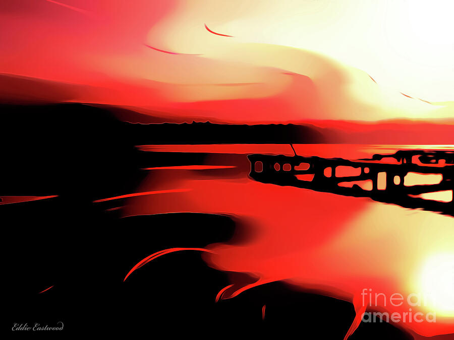 Abstract Digital Art - Sunset of Fire by Eddie Eastwood