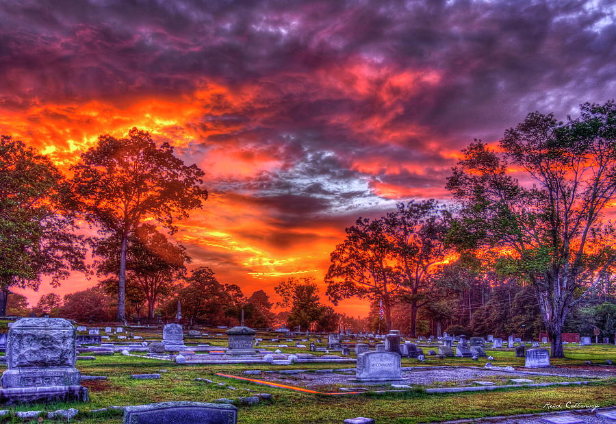Greensboro Georgia Cemetery Sunset Landscape Art Photograph by Reid Callaway