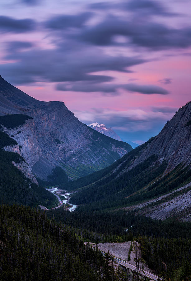 Banff National Park Photograph - Sunset of the Icefields Parkway, Banff National Park by Yves Gagnon